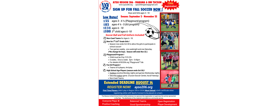 Fall Season 2025 - Final Registration