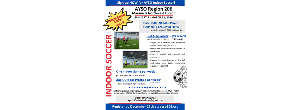 2025 Indoor Soccer - Register NOW